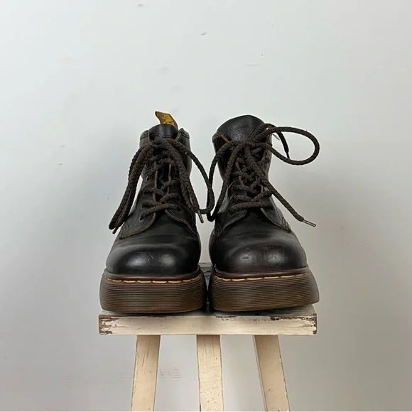 Dr. Martens Brown Combat Boots - Picture 2 of 9